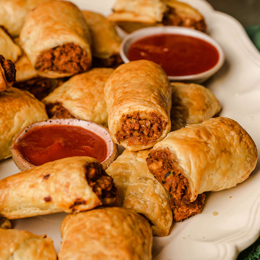 Lentil Walnut Sauage Rolls